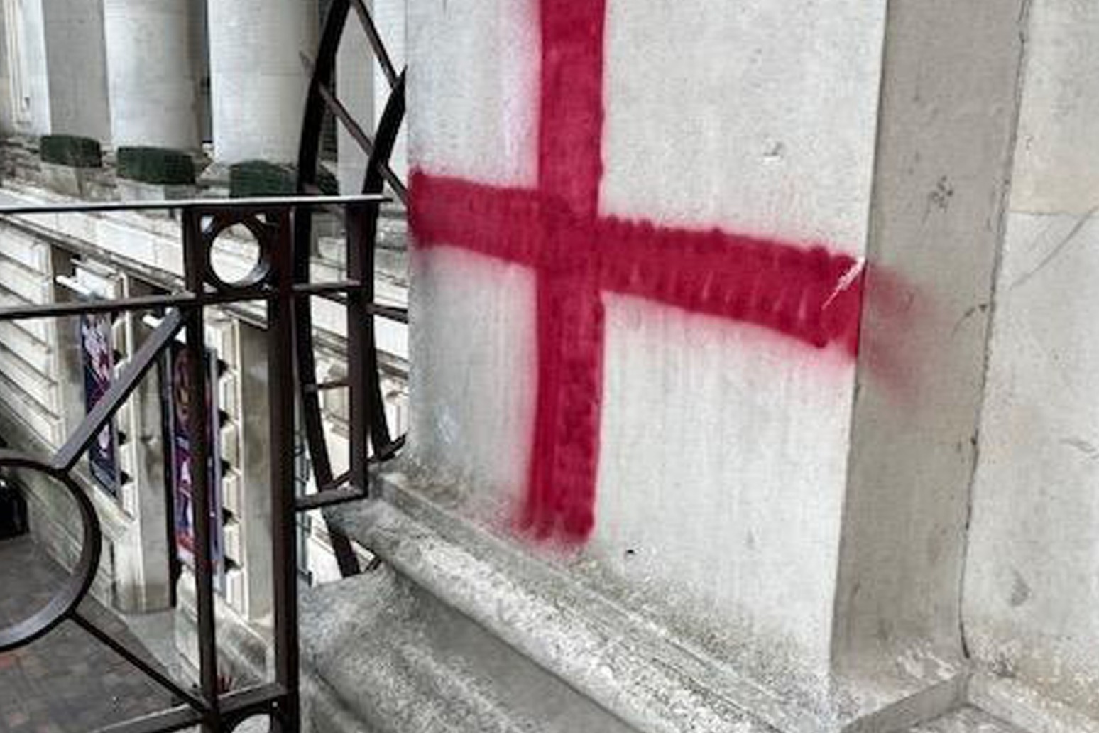 Historic Building Painted With St Georges Cross By Vandals Upsetting  Council